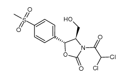3-(dichloroacetyl)-4(R)-(hydroxymethyl)-5(R)-[4-(methylsulfonyl)phenyl]-2-oxazolidinone Structure