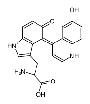 (2S)-2-amino-3-[(4Z)-4-(6-hydroxy-1H-quinolin-4-ylidene)-5-oxo-1H-indol-3-yl]propanoic acid Structure