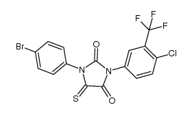 1-(4-bromophenyl)-3-(4-chloro-3-(trifluoromethyl)phenyl)-5-thioxoimidazolidine-2,4-dione结构式