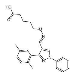 5-[[3-(2,5-dimethylphenyl)-1-phenylpyrazol-4-yl]methylideneamino]oxypentanoic acid结构式