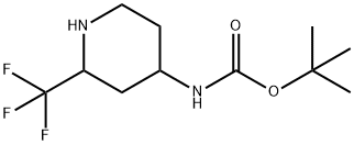 (2-(三氟甲基)哌啶-4-基)氨基甲酸叔丁酯结构式