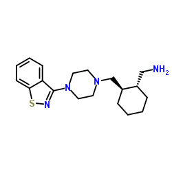 1-[(1R,2R)-2-{[4-(1,2-Benzothiazol-3-yl)-1-piperazinyl]methyl}cyclohexyl]methanamine Structure