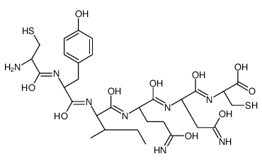 (2R)-2-[[(2S)-4-amino-2-[[(2S)-5-amino-2-[[(2S,3S)-2-[[(2S)-2-[[(2R)-2-amino-3-sulfanylpropanoyl]amino]-3-(4-hydroxyphenyl)propanoyl]amino]-3-methylpentanoyl]amino]-5-oxopentanoyl]amino]-4-oxobutanoyl]amino]-3-sulfanylpropanoic acid Structure