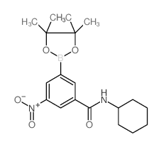 Benzamide, N-cyclohexyl-3-nitro-5-(4,4,5,5-tetramethyl-1,3,2-dioxaborolan-2-yl)- Structure