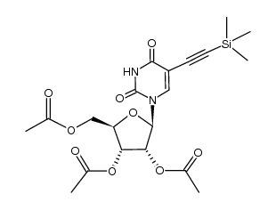 2',3',5'-O-triacetyl-5-[(trimethylsilyl)ethynyl]-uridine Structure