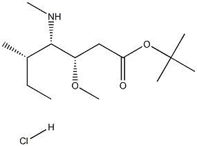 (3S,4S,5S)-3-甲氧基-5-甲基-4-(甲基氨基)庚酸叔丁酯盐酸盐结构式