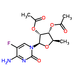 2',3'-Di-O-acetyl-5'-deoxy-5-fluoro-D-cytidine structure