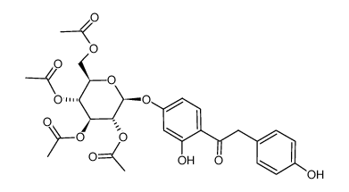 2-hydroxy-4-(tetra-O-acetyl-β-D-glucopyranosyloxy)phenyl 4'-hydroxybenzyl ketone Structure