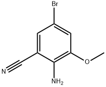 2-氨基-5-溴-3-甲氧基苯甲腈结构式