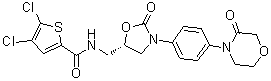 (S)-4,5-二氯-N-((2-氧代-3-(4-(3-氧代吗啉代)苯基)噁唑烷-5-基)甲基)噻吩-2-甲酰胺结构式