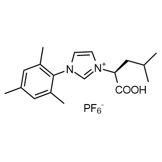 (S)-3-(1-羧基-3-甲基丁基)-1-均三烷基-1H-咪唑-3-六氟磷酸盐(V)结构式