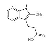 3-(2-甲基-1H-吡咯并[2,3-b]吡啶-3-基)丙酸结构式