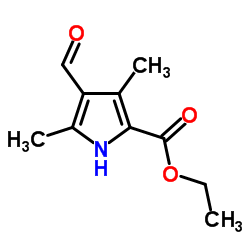 4-甲酰基-3,5-二甲基-1H-吡咯-2-羧酸乙酯结构式