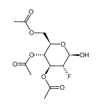 2-deoxy-2-fluoro-3,4,6-tri-O-acetyl-β-D-glucopyranose结构式