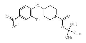 4-(2-溴-4-硝基苯氧基)哌啶-1-甲酸叔丁酯结构式