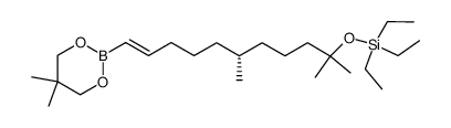 (R)-(E)-2-[6,10-dimethyl-10-(triethylsilanyloxy)undec-1-enyl]-5,5-dimethyl[1,3,2]dioxaborolane Structure