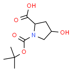 1-(tert-butoxycarbonyl)-4-hydroxypyrrolidine-2-carboxylic acid结构式
