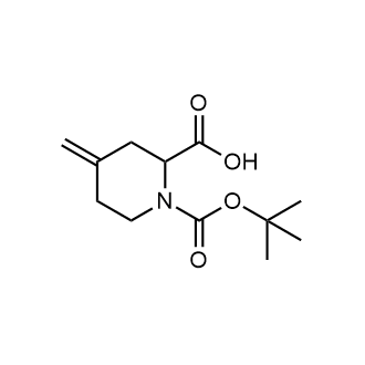 1-(叔丁氧羰基)-4-亚甲基哌啶-2-羧酸结构式