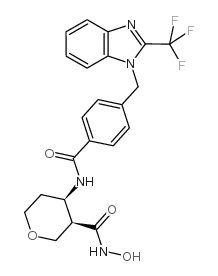 (3r,4r)-四氢-n-羟基-4-[[4-[[2-(三氟甲基)-1H-苯并咪唑-1-基]甲基]苯甲酰基]氨基]-2H-吡喃-3-羧酰胺图片