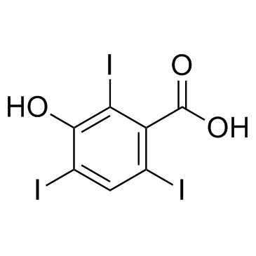 3-Hydroxy-2,4,6-triiodobenzoic acid structure