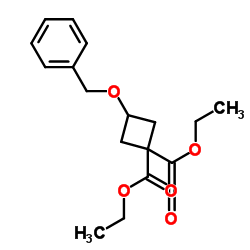 3-(苄氧基)环丁烷-1,1-二甲酸二乙酯结构式