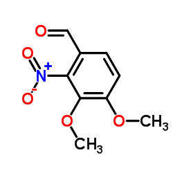 3,4-二甲氧基-2-硝基苯甲醛结构式