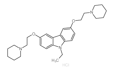 9-ethyl-3,6-bis[2-(1-piperidyl)ethoxy]carbazole结构式
