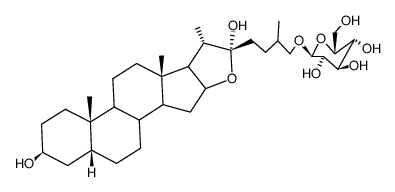 [(25S)-3β,22α-Dihydroxy-5β-furostan-26-yl]β-D-glucopyranoside structure