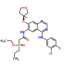 P-[2-[[4-[(3-氯-4-氟苯基)氨基]-7-[[(3S)-四氢-3-呋喃基]氧基-6-喹唑啉基]氨基]-2-氧代乙基]膦酸二乙酯结构式