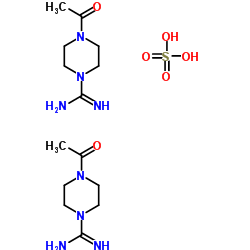 4-acetylpiperazine-1-carboxamidine hemisulfate salt structure