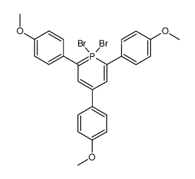 1,1-dibromo-2,4,6-tris-(4-methoxy-phenyl)-1λ5-phosphinine结构式