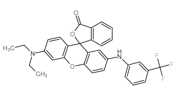 6'-(diethylamino)-2'-[[3-(trifluoromethyl)phenyl]amino]spiro[isobenzofuran-1(3H),9'-[9H]xanthene]-3-one structure