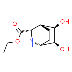 2-Azabicyclo[2.2.2]octane-3-carboxylic acid, 5,6-dihydroxy-, ethyl ester, (1R,3S,4R,5R,6S)- (9CI)结构式