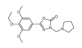 5-(4-ethoxy-3,5-dimethoxyphenyl)-3-(pyrrolidin-1-ylmethyl)-1,3,4-oxadiazol-2-one结构式