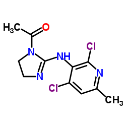 4,6-二氯-2-甲基-5-(1-乙酰基-2-咪唑)-氨基吡啶结构式
