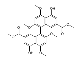 dimethyl 5,5'-dihydroxy-2,2',4,4'-tetreamethoxy-1,1'binaphthalene-7,7'-dicarboxylate结构式