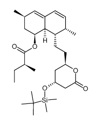 6(R)-[2-[1,2,6,7,8,8a(R)-Hexahydro-2(S),6(R)-dimethyl-8(S)-[[2(S)-methylbutyryl]oxy]-1(S)-naphtyl]ethyl]-3,4,5,6-tetrahydro-4(R)-[(tert-butyldimethylsilyl)oxy]-2H-pyran-2-one结构式