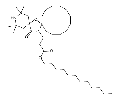 2,2,4,4-四甲基-21-氧代-7-氧杂-3,20-二氮杂环双螺[5.1.11.2]-二十一碳烷-20-丙酸十二烷基酯结构式