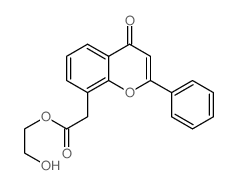 4H-1-Benzopyran-8-aceticacid, 4-oxo-2-phenyl-, 2-hydroxyethyl ester结构式