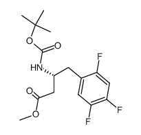 Benzenebutanoicacid,b-[[(1,1-dimethylethoxy)carbonyl]amino]-2,4,5-trifluoro-,Methylester,(bR)- Structure
