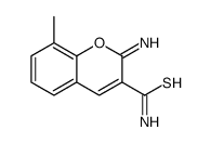 2-imino-8-methylchromene-3-carbothioamide结构式