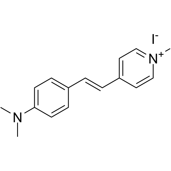 Pyridinium,4-[2-[4-(dimethylamino)phenyl]ethenyl]-1-methyl-, iodide (1:1) Structure