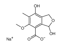1,3-Dihydro-3,7-dihydroxy-5-methoxy-6-methyl-4-isobenzofurancarbonsaeure (Natriumsalz) Structure