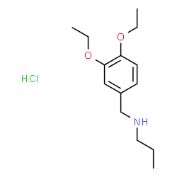 N-(3,4-二乙氧基苄基)-N-丙胺盐酸盐结构式
