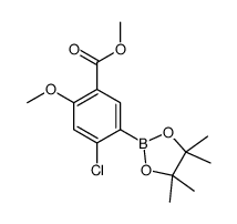 4-氯-2-甲氧基-5-(4,4,5,5-四甲基-[1,3,2]二噁硼烷-2-基)- 苯甲酸甲酯结构式