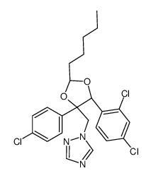 1-[[(4S,5R)-4-(4-chlorophenyl)-5-(2,4-dichlorophenyl)-2-pentyl-1,3-dioxolan-4-yl]methyl]-1,2,4-triazole结构式