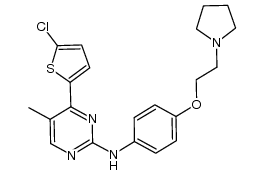 [4-(5-chloro-thiophen-2-yl)-5-methyl-pyrimidin-2-yl]-[4-(2-pyrrolidin-1-yl-ethoxy)-phenyl]-amine结构式