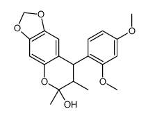 8-(2,4-dimethoxyphenyl)-6,7-dimethyl-7,8-dihydro-[1,3]dioxolo[4,5-g]chromen-6-ol结构式