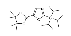 5-(4,4,5,5-四甲基-1,3,2-二氧杂环戊烷-2-基)-2-[三(1-甲基乙基)硅基]噁唑结构式
