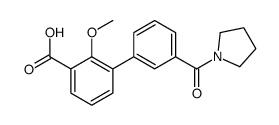 2-methoxy-3-[3-(pyrrolidine-1-carbonyl)phenyl]benzoic acid Structure
